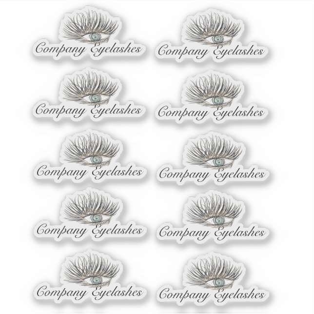 Moderne Eyelashes - Packaging Business Name Sticke Aufkleber (Vorderseite)
