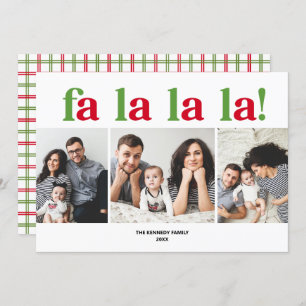 Moderne Fa La La 3 Foto Weihnachtskarte Einladung