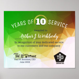 Moderne Facette universeller Mitarbeiterjubiläumsp Poster