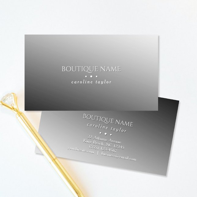 Moderne Fade Ombre Black Embossed Business Card Begleitkarte (Von Creator hochgeladen)