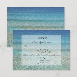 Moderne Fade Tropical Beach Sea Wedding RSVP Einladung