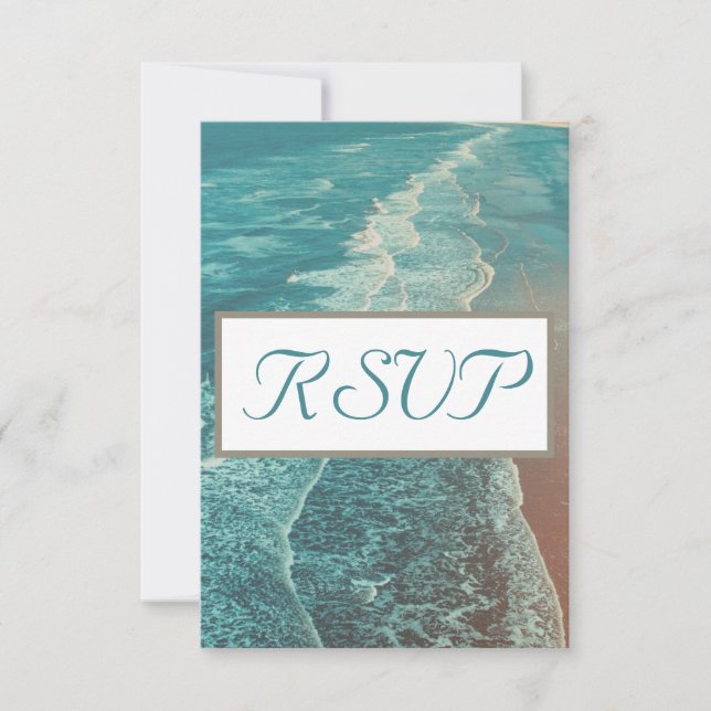 Moderne Fade Tropical Sunset Wedding RSVP Karte (Vorderseite)