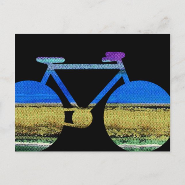 moderne Fahrräder und Farbstreifen Postkarte (Vorderseite)