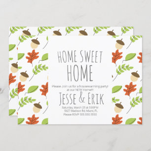 Moderne Fallbäume und Acorn Housewarming Party Einladung