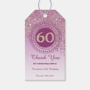 Moderne Falling Rose Gold Glitzer 60. Geburtstag Geschenkanhänger