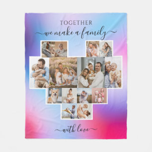Moderne Familie 14 FotoCollage Fleecedecke