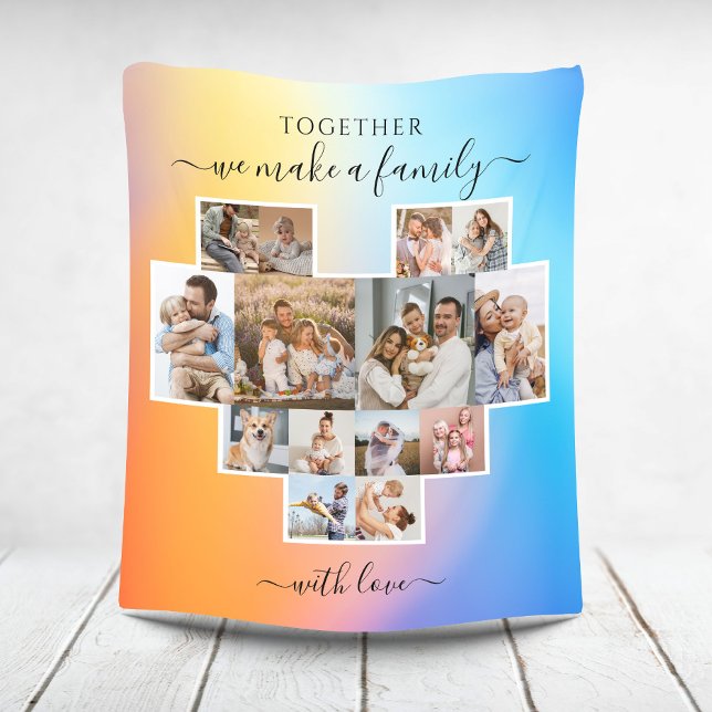 Moderne Familie 14 FotoCollage Fleecedecke (Von Creator hochgeladen)