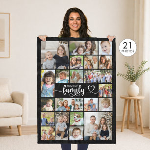 Moderne Familie 21 Fotos Script Herzname Custom Fleecedecke