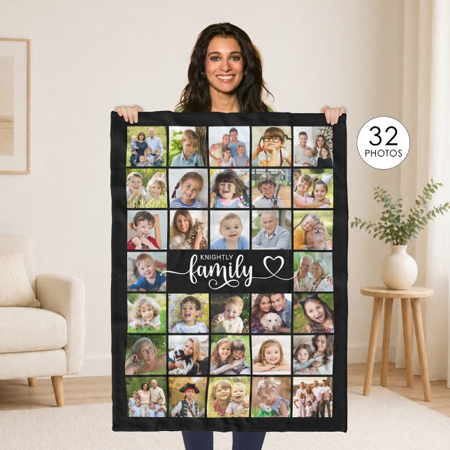 Moderne Familie 32 Fotos Script Herzname Custom Fleecedecke (Von Creator hochgeladen)