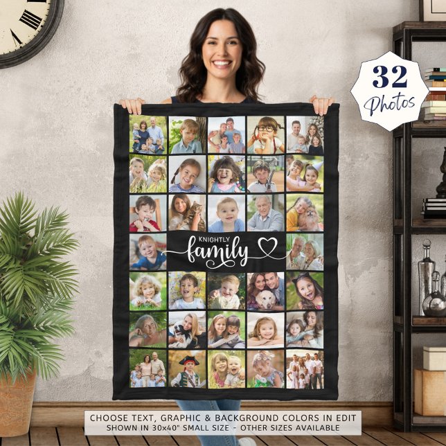Moderne Familie 32 Fotos Script Herzname Custom Fleecedecke (Von Creator hochgeladen)