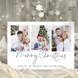 Moderne Familie 3 Fotos Script Frohe Weihnachtskar Feiertagskarte<br><div class="desc">Moderne Familie 3 Fotos Script Frohe Weihnachten. Ersetzen Sie einfach die drei Fotos mit Ihren eigenen und personalisieren Sie mit Ihrem Gruß und Namen am Ende. Frohe Weihnachten ist in einem stilvollen Set-Skript. Auch als digitaler Download verfügbar.</div>
