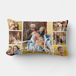 Moderne Familie 7 Foto Collage Script Lendenkissen