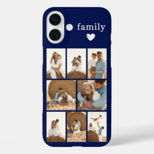 Moderne Familie 8 Foto Navy Blau iPhone 16 Plus Hülle