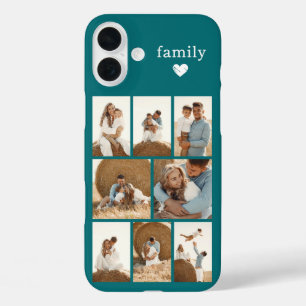 Moderne Familie 8 Foto Teal iPhone 16 Plus Hülle