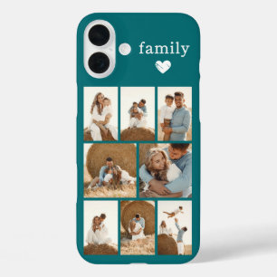 Moderne Familie 8 Foto Teal iPhone 16 Plus Hülle