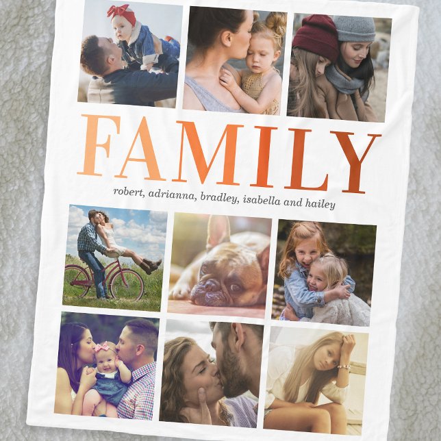 Moderne Familie 9 FotoCollage Fleecedecke (Von Creator hochgeladen)