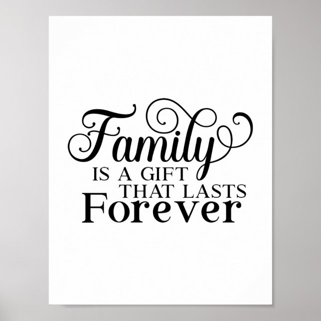 Moderne Familie ist eine Geschenkartikeltypografie Poster (Vorne)