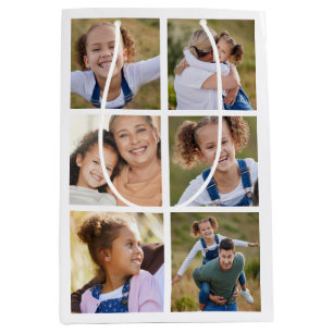Moderne Familie Kinder Bilder FotoCollage Mittlere Geschenktüte