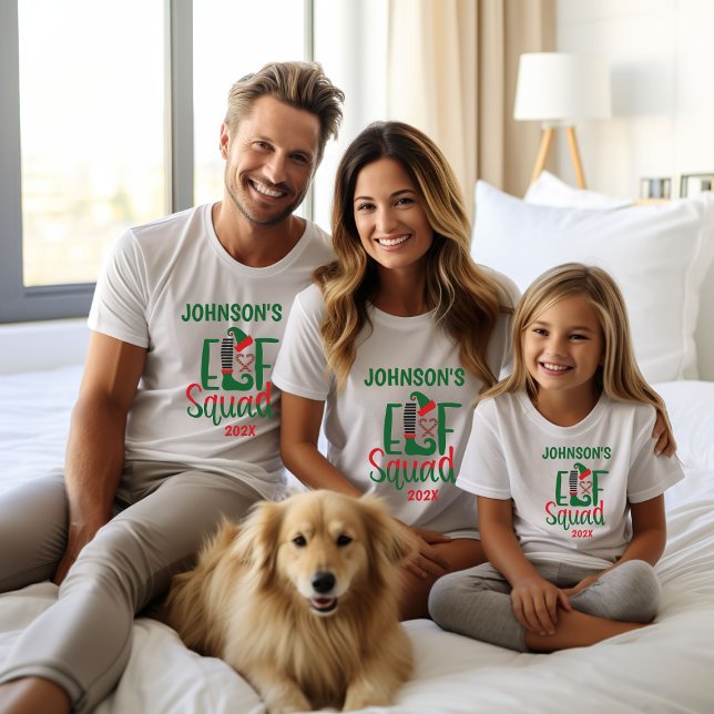 Moderne Familie Matching Elf Squad Weihnachten T-Shirt (Von Creator hochgeladen)