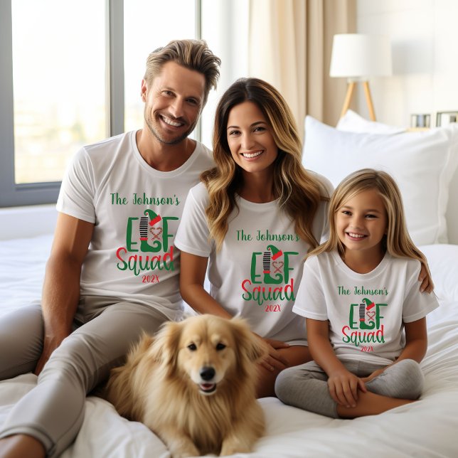 Moderne Familie Matching Elf Squad Weihnachten T-Shirt (Von Creator hochgeladen)