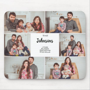 Moderne Familien-Foto-Collage der Gewohnheits-6 Mousepad