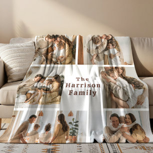 Moderne Familien-Foto-Collage-Flanelldecke Fleecedecke