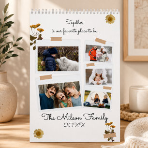 Moderne Familien Minimal Custom Foto Kalender