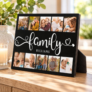 Moderne Familien-Schrift-Collage Chic 10-Foto-Coll Fotoplatte