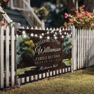 Moderne Familienbaum-Lichterkette Picknick Wiederv Banner