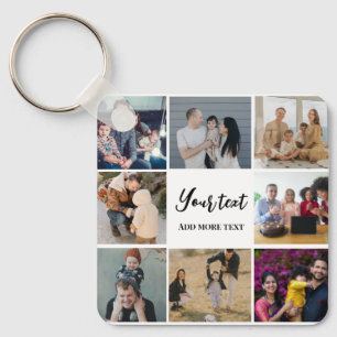 Moderne Familiencollage einfach personalisiert Schlüsselanhänger