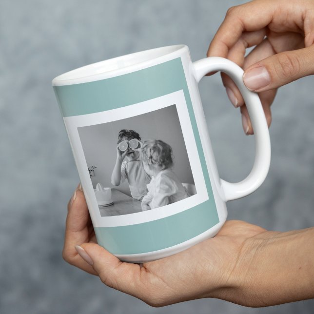 Moderne Familienfoto-Münze Einfach Tolles Geschenk Kaffeetasse (Von Creator hochgeladen)