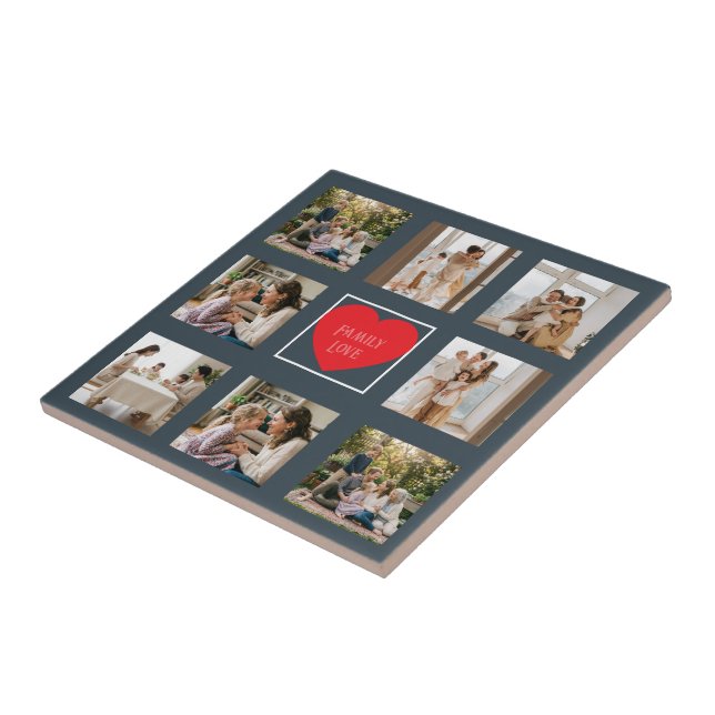 Moderne Familienfoto Personalisiert Fliese (Seite)