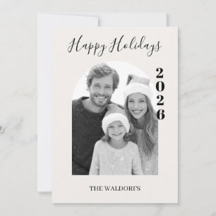 Moderne Familienfoto-Weihnachtskarte Frohe Feier Feiertagskarte
