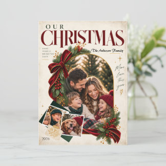 Moderne Familienfoto-Weihnachtskarte | Personalisi Feiertagskarte