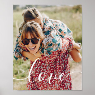 Moderne Familienfoto Weiße Schrift Liebe Poster