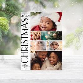 Moderne Familienfotografie Collage Schwarz-weiß Mi Karte