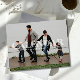 Moderne Familienfotos Einfache Overlay-Typografie Kalender