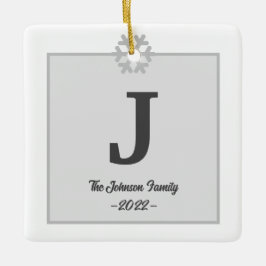 Moderne Familienmonogramm Real Anwesen Christmas Keramikornament