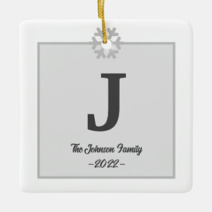 Moderne Familienmonogramm Real Anwesen Christmas Keramikornament
