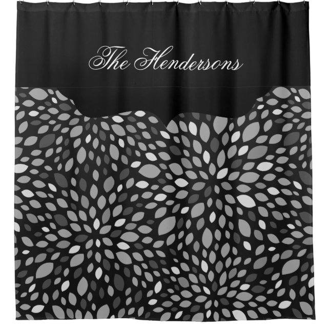 Moderne Familienname Drop Duschvorhang (Vorderseite)