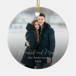 Moderne Familienname Jahr Foto Verheiratet froh Keramik Ornament