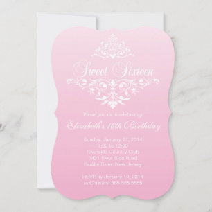 Moderne Fancy Pink Sweet Sixteen Geburtstagsfeier Einladung