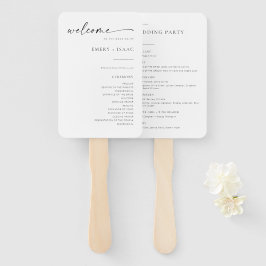 Moderne Fans des Minimalistischen Script Chic Wedd Fächer