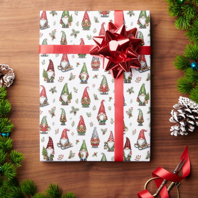 Moderne fantastische Gnome für das Geschenkpapier  (Von Creator hochgeladen)