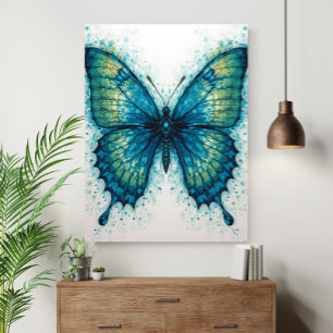 Moderne Fantasy-Fraktal-Kunst Wasserfarben Schmett Poster