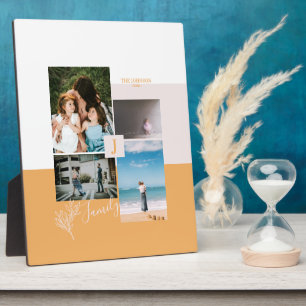 Moderne Farbblock-Familien-Geschenk-Foto-Collage Fotoplatte