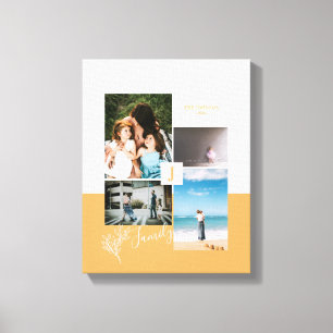 Moderne Farbblock-Familienfotocollage Leinwanddruck