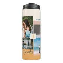 Moderne Farbblock-Familienfotocollage