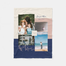 Moderne Farbblock-FotoCollage für die Mama Fleecedecke