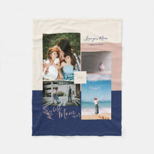 Moderne Farbblock-FotoCollage für die Mama Fleecedecke